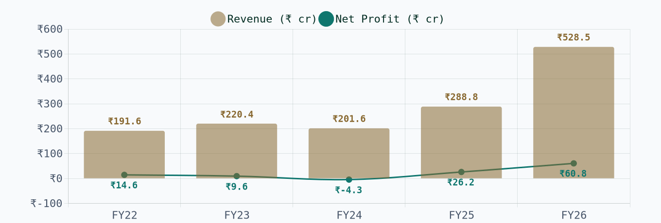 Revenue vs Net Profit — 5 Year Trend